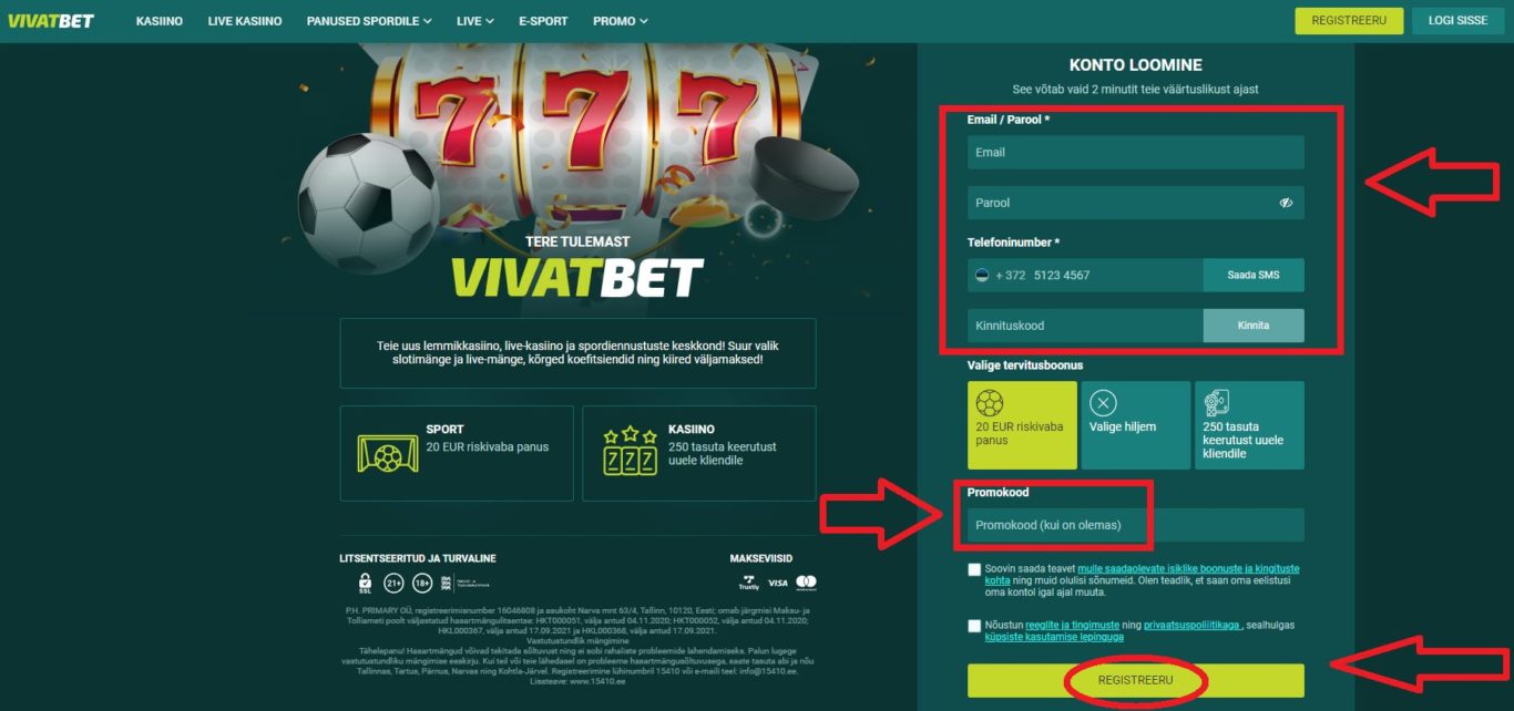 Konto Loomine Vivatbet Lehel – Kuidas Registreerida?